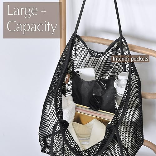 Mesh Beach Tote, Womens Shoulder Handbag, Beach Bag Mesh Beach Tote, Womens Shoulder Handbag, Beach Bag